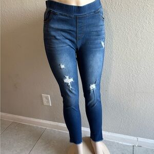 Stylish Blue Distressed Women Jeans